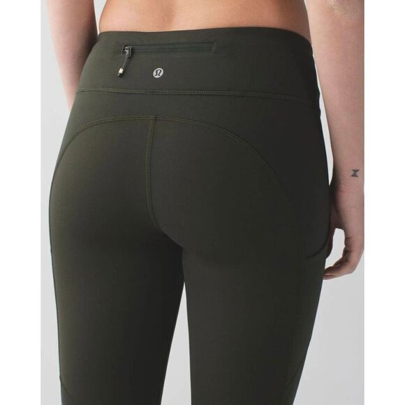 LULULEMON ATHLETICA Speed Tight IV In Gator Green Size 10 - Picture 4 of 8
